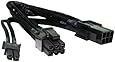 NZXT CB-8V 250mm Individually Sleeved 6-Pin to 6+2Pin VGA Extension Premium Cable (Black)