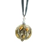 Handmade Murano Pendant - Peacock Brown