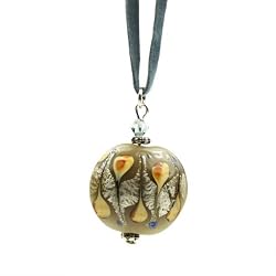 Handmade Murano Pendant - Peacock Brown