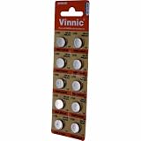 Buy 10 x Vinnic Size LR54 V389 389 AG10 L1131 Alkaline Watch Battery