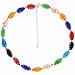 Sterling Silver Multi Color Millefiori Murano Glass Bead Necklace