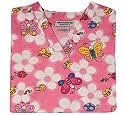 Maddie's Garden Whimsical Butterfly Print Scrub Top (XS-3X) SIZES RUN LARGE!