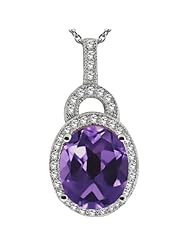 5.08 Ct Oval Natural Purple Amethyst 925 Sterling Silver Pendant With 18" Chain