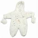Baby Winter Coat in White with Hood, Bear Design (Snow Suit) (0-3 months)