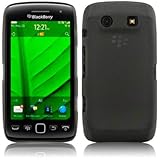 BLACKBERRY TORCH 9850 RUBBERISED TRANSPARENT ONE-PIECE SNAP CASE - SMOKE BL ....