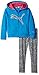 PUMA Little Girls' 2 Piece Zip up Hoodie and Pant Set, Skate Blue, 5