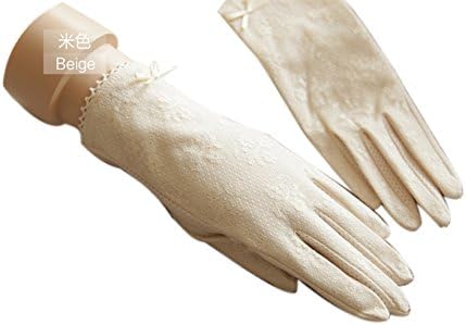 Shineray-Multicolor Elbow Short Sexy Lace Uv Protection Sun Block Dressing Driving Wedding Gloves Sleeves with Bows,Beige