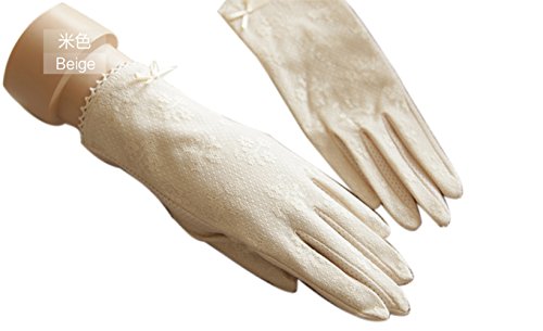 Shineray-Multicolor Elbow Short Sexy Lace Uv Protection Sun Block Dressing Driving Wedding Gloves Sleeves with Bows,Beige