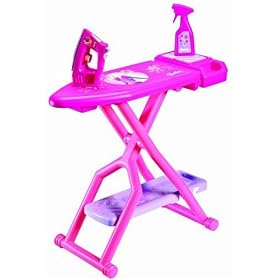 Barbie Ironing Set Iron,Board,Spray