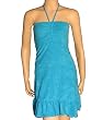 Juniors Terry Bandeau Halter Dress with Ruffle Bottom