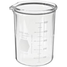 Kimble Kimax KG-33 borosilicate glass Griffin heavy-duty low-form beaker with double capacity scale