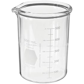 Kimble Kimax, Heavy-Duty Low Form Beaker With Double Capacity Scale, 600ml (Pack of 6)