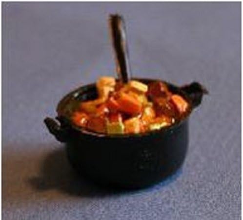 Dollhouse Miniature 1:12 Scale Stew in Black Pot