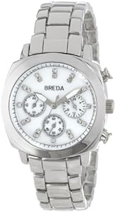 Breda Women's 5199-silver Hilary Modern Oversized Cushion Style Metal Watch