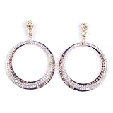 14K Chocolate & White Diamond Circle Earrings