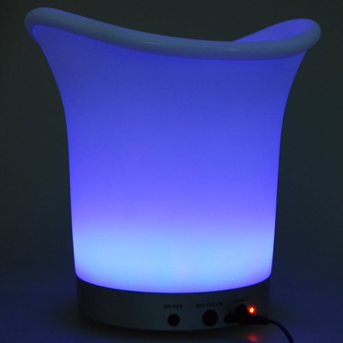 LED Light Color Changing Ice Bucket with Remote Control (Rechargeable)