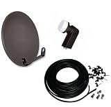 HDIUK Freesat+ HD Satellite 25m installation kit. 54cm Dish, Twin LNB, Twin HD digital Cable, Connectors and Clips. Complete DIY self installation kit for Freesat HDR, PVR, TV