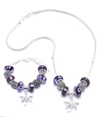 Dragonfly Charm Bracelet and Necklace Gift Set Girls Pandora Style
