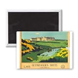 Gleneagles Hotel - Perthshire LMS - 3x2 inch Fridge Magnet - large magnetic button - Magnet