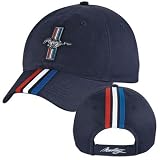 Ford Mustang Navy Blue Striped Baseball Hat