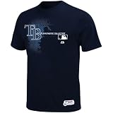 MLB Boys' Tampa Bay Rays Change Up Short Sleeve Basic Tee (Athletic Navy, Large)