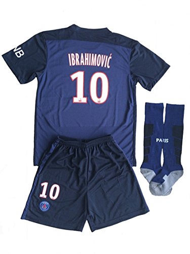 2015/2016 PSG PARIS SAINT GERMAIN HOME IBRAHIMOVIC 10 FOOTBALL SOCCER KIDS JERSEY & SHORT