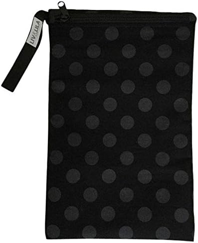 Liv and Lila Wet Bag - Black on Black Dot