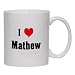 I Love/Heart Mathew Mug for Coffee / Hot Beverage (choice of sizes and colors)