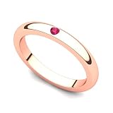 14k Rose Gold Bezel set Ruby Band Ring