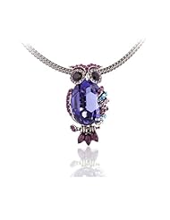 Blue Pearls - Swarovski Owl Necklace Purple - CRY D210 B