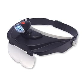 Carson Pro Series MagniVisor Head-Worn LED Lighted Magnifier with 4 Different Lenses (1x, 1.5x. 2x, 2.5x): Sports &amp; Outdoors
