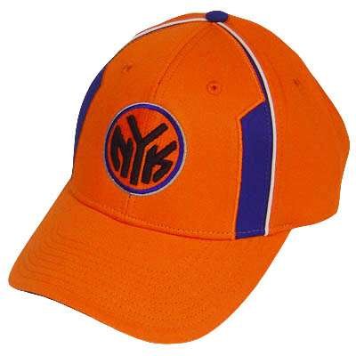 NBA NEW YORK KNICKS ORANGE BLUE VELCRO COTTON HAT CAP