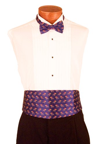 Kansas Cummerbund & Bow Tie Set - University of Kansas Blue Cummerbund Set wi...