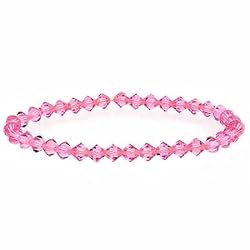 Breast Cancer Awareness Dark Pink Genuine Swarovski Crystal Bracelet