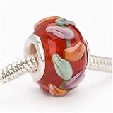 Murano Style Glass Lampwork Bead Fits Pandora Red with Pastel Vine 14mm 41YxU%2B3kbpL. SL160 Murano Style Glass Lampwork Bead Fits Pandora Red with Pastel Vine 14mm