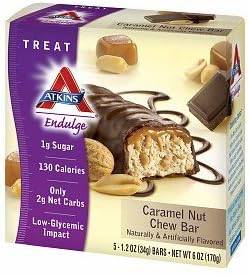 Atkins Endulge Treats, Caramel Nut Chew 1.2 oz (34 g)- pack of 3