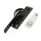 uxcell　クレセントサッシロック ウィンドウロック　金属素材　12x 2.5x 2.5cm　シルバートーン　ブラック