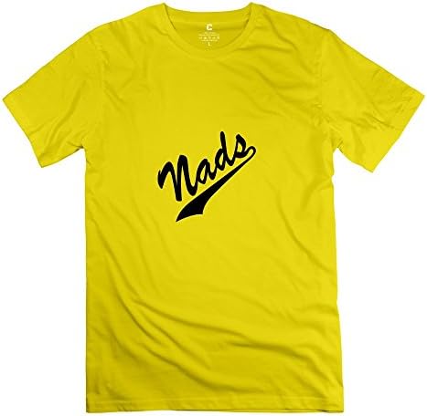 Serlina Men's Nads Cotton O Neck Short Sleeve T-Shirt Tee Yellow M
