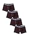 DAVID ARCHY Men's 4 Pack Low Rise Rib Micro Modal Boxer Briefs