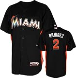 Hanley Ramirez BP Jersey: Miami Marlins #2 Black Authentic Cool Base&Atilde;&cent;&acirc;��&Acirc;&cent; Batting Practice Jersey