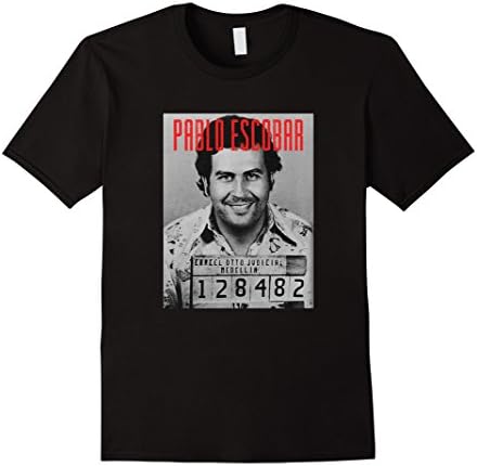Men's Pablo Escobar mugshot T shirt Medium Black