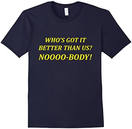 Men's Who's Got It Better Than Us Nobody, Jim Harbaugh, Go Blue Small Navy