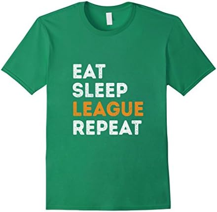 Men's Gamer: LOL Eat Sleep League Repeat gaming T shirt 2016 Medium Kelly Green