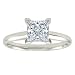 14k White Gold Shank Princess Cut Diamond Ring (1.00 ct, E-F Color, I1 Clarity), Size 7