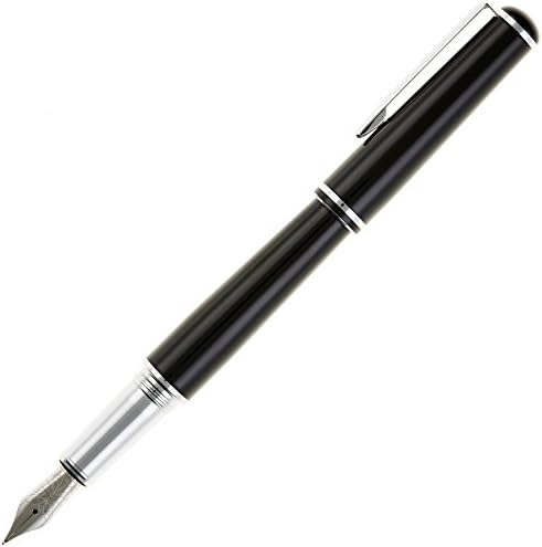Nemosine Fission Fountain Pen, 0.8 mm Calligraphy German Nib, Jet Black (NEM-FIS-02-8)