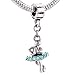 Pugster Ballet Dancer Blue Crystal Dangle Bead Fits Pandora Chamilia Biagi Charm Bracelet