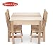 Melissa & Doug Solid Wood Table and 2 Chairs Playroom Furniture