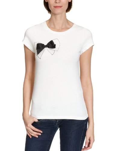 APART Damen Shirt/ T-Shirt  Shirt mit Zierschleife, Gr. 36, Wei&szlig; (creme) Preisvergleich