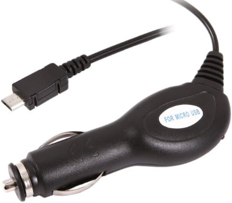 iTALKonline Alcatel Pop D5 Black 1000 mAh High Quality MicroUSB Micro USB Tangle Proof In Car Charger with LED Indicator and Overload Protection