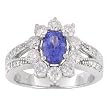 14K White Gold Tanzanite and Diamond Ring